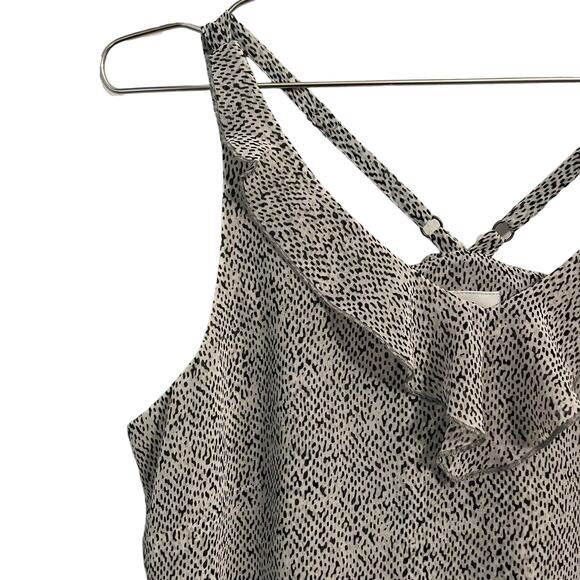 CAbi Black and White Flutter Spaghetti Strap Tank #5359 S - Picture 4 of 8